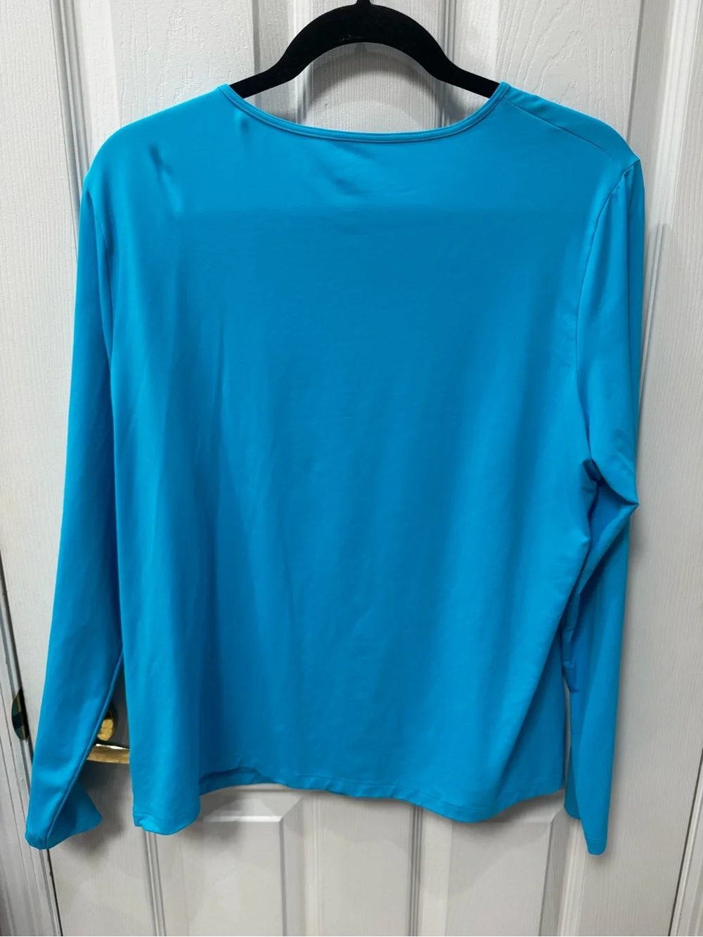 Lands' End Women's Swim Coverup Rashguard Long-Sleeve in Bright Aqua